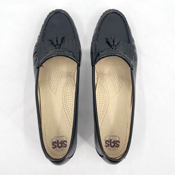 SAS Softie Black Leather Tassle and Kiltie Slip On Loafers 0073-013 Size 10 N - Picture 6 of 9